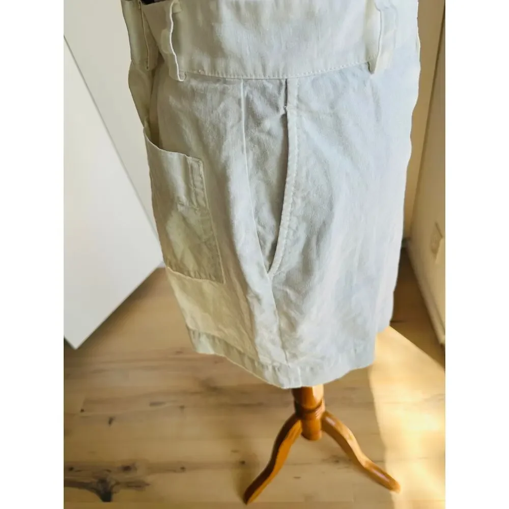 Vince Off White Hemp/Cotton Dress Shorts Classic Preppy Summer Coastal